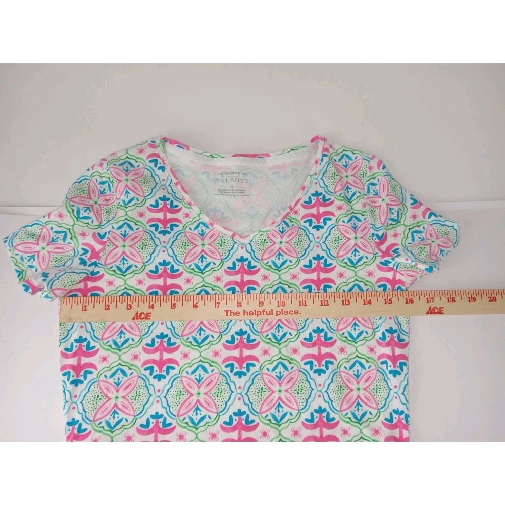 Lot 2 Talbots Shirt Womens XS Short Sleeve Pullover Floral Paisley Muiticolor - Picture 12 of 16